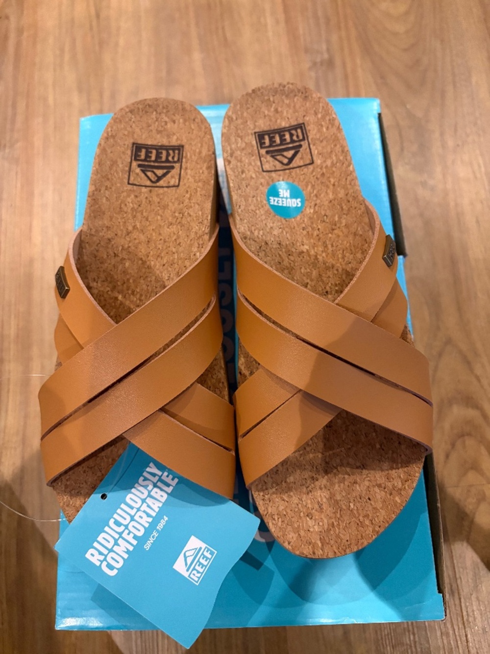 Reef Kaia Cross Slides Size 7 Natural Brand New